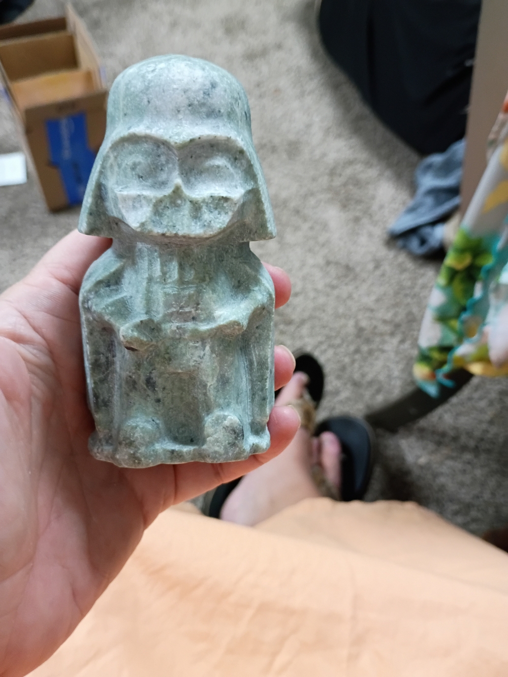 Moss Agate Darth Vader 5 Inches Tall